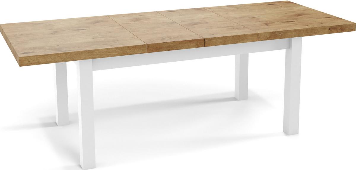 ESSTISCH Avena rechteckig ausziehbar, Lancelot Eiche 200/100/78 - Eichefarben/Weiß, Holz/Holzwerkstoff (100/300/78cm) - WFL GROUP