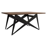 2-IN-1 COUCHTISCH UND ESSTISCH Xena - Nussbaumfarben/Schwarz, Holzwerkstoff/Metall (70/90/45cm) - MIRJAN24