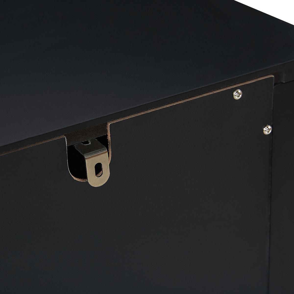 KOMMODE 6 Schubladen Metallgriffe schwarz Winchester - Schwarz, Holzwerkstoff (130/75/40cm) - Beliani