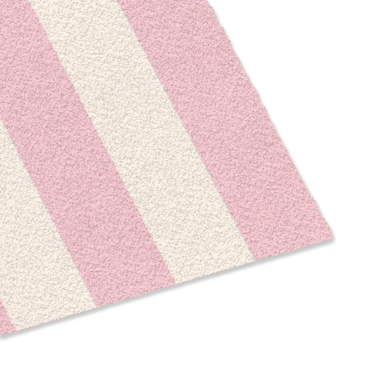 FUSSMATTE Zartrosa – Rot – Streifen – C'est La Vie 90x60 cm - Rosa, Kunststoff (90/0.4cm) - MuchoWow