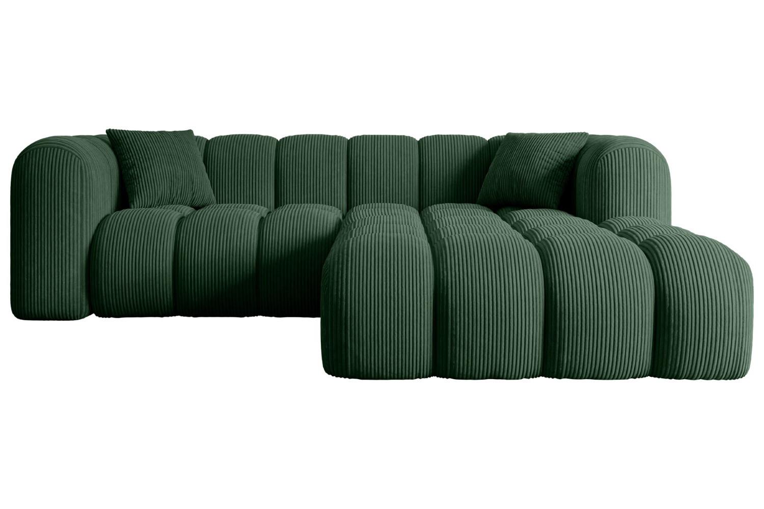 ECKSOFA Ottomane Rechts OLEA-L1 - 231x173x74 cm Grün - Schwarz/Rosa, Holzwerkstoff/Kunststoff (231/173cm) - ALTDECOR