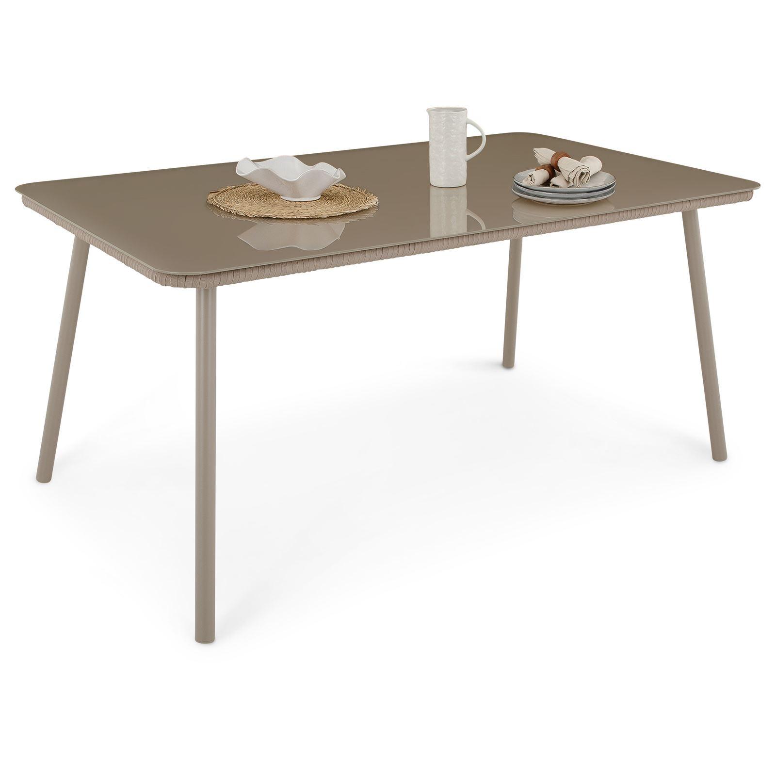 GARTENTISCH VOLONTE braun, champagne - Braun, Glas/Metall (90/160/75cm) - IDIMEX