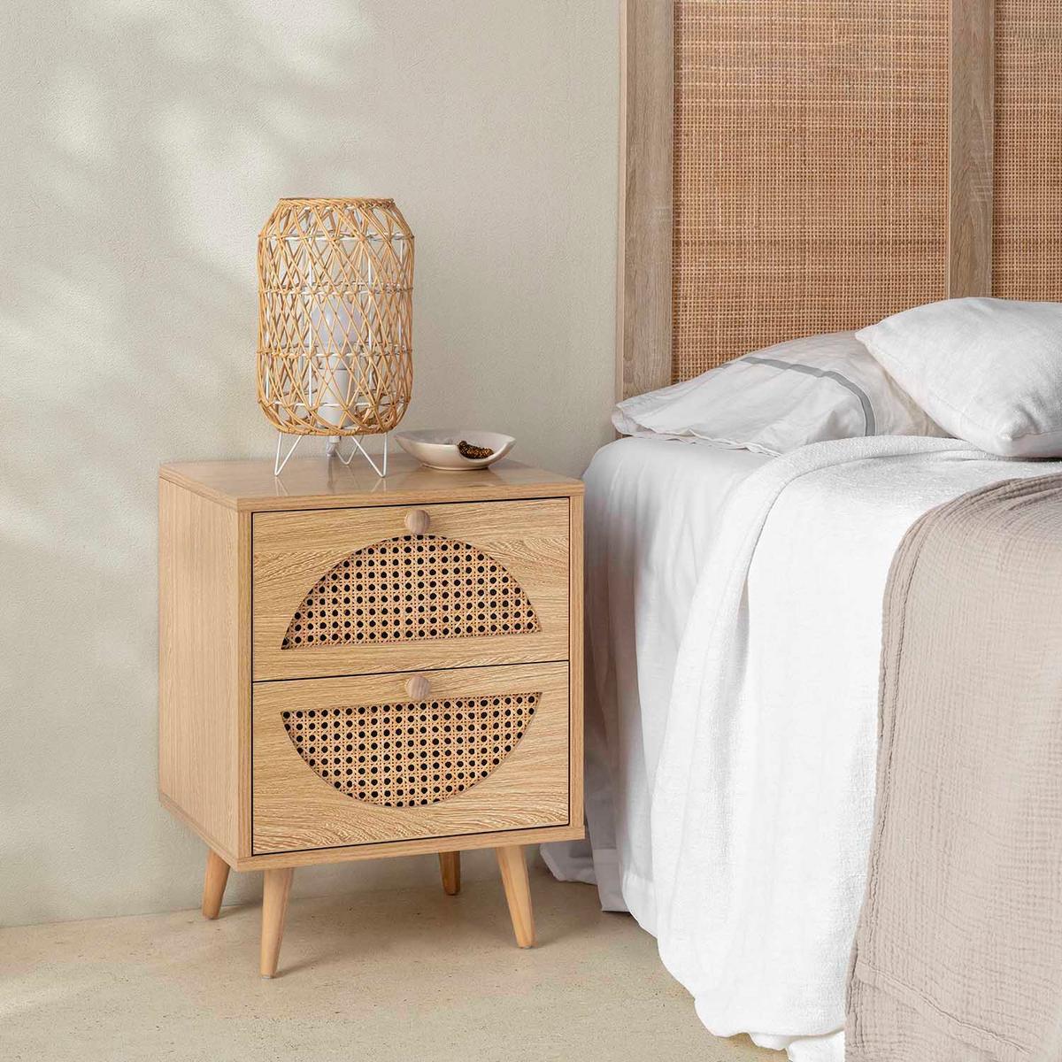NACHTTISCH Luna 2 Schubladen, eichefarben - Honigeiche, Holz/Holzwerkstoff (40/53/35cm) - VS Venta-stock