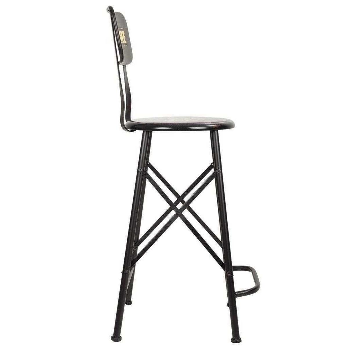 HOCKER aus Metall, schwarz, 46x40x100cm - Multicolor, Metall (46/100/40cm) - Wanderlust