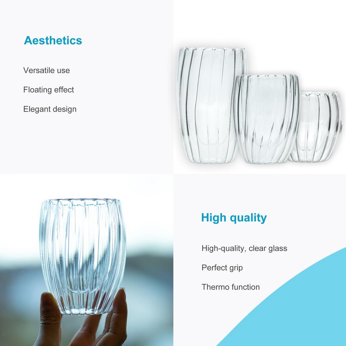 THERMO TEE GLAS 210ml (2-tlg) - Transparent, Glas - Intirilife