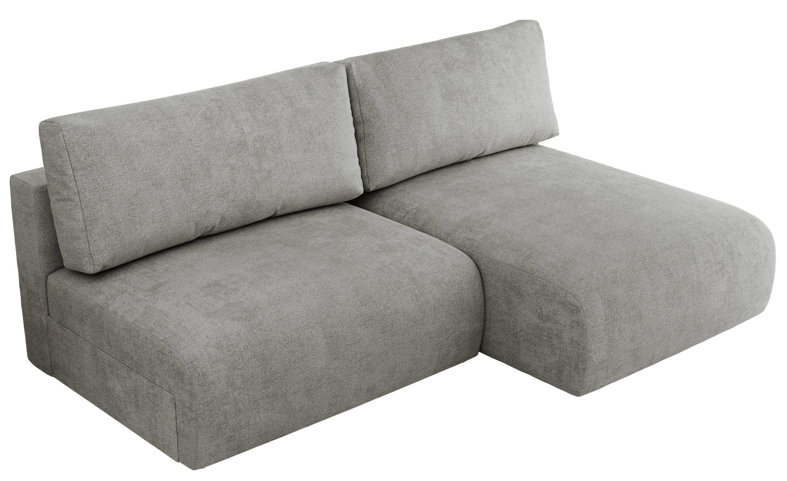 ECKSCHLAFSOFA VIVO L Hellgrau Struktur - rechts - Hellgrau/Schwarz, Kunststoff/Textil (150/223cm) - MKS
