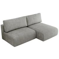 ECKSCHLAFSOFA VIVO L Hellgrau Struktur - rechts - Hellgrau/Schwarz, Kunststoff/Textil (150/223cm) - MKS
