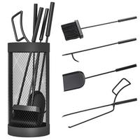 KAMINBESTECK - Schwarz, Metall (16/33.5/16cm) - Outsunny