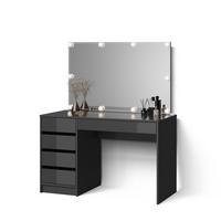 SCHMINKTISCH Imola Anthrazit 120 cm mit LED Beleuchtung - Anthrazit, Holzwerkstoff (120/75/55cm) - Livinity®