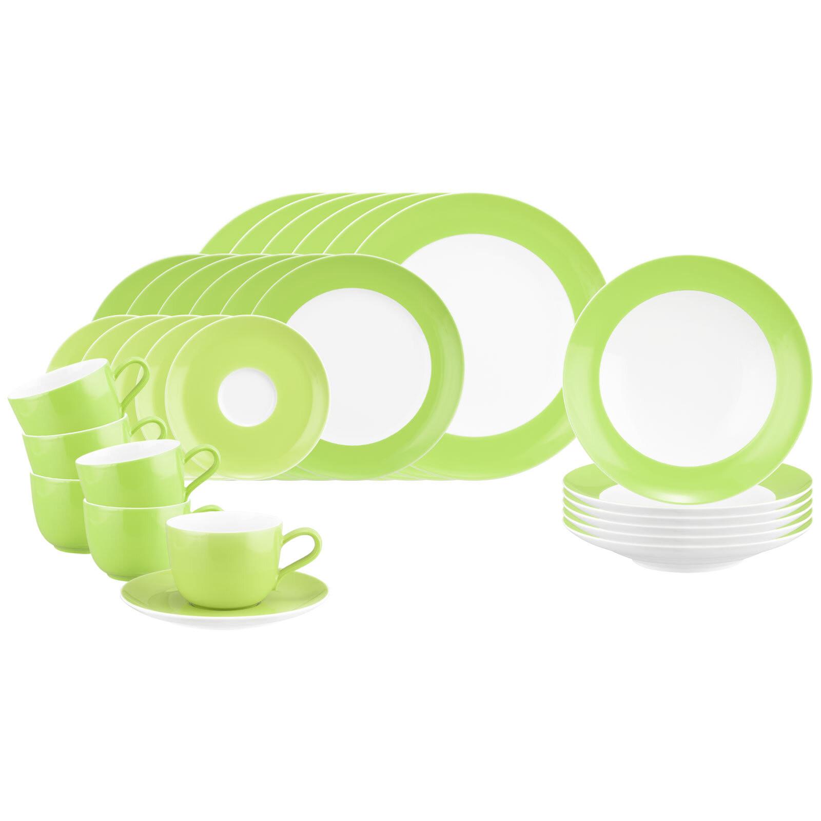 KOMBISERVICE Liberty Pure Colors Lime Green 30-tlg. - Grün, Keramik (2/2/2cm) - Seltmann Weiden
