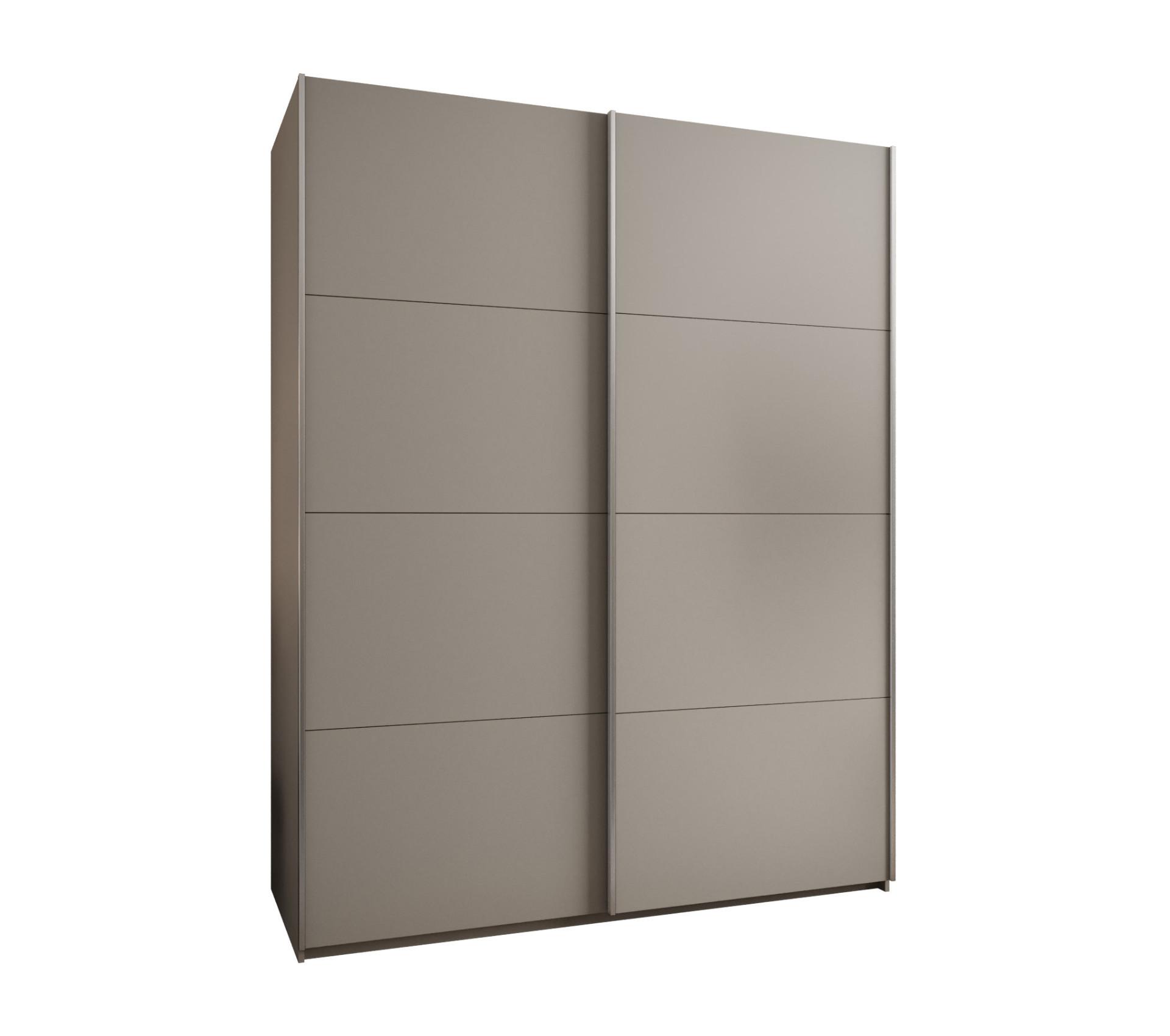 SCHWEBETÜRENSCHRANK 245,5/190/64 2-türig - Kaschmir/Silberfarben, Holz/Metall (190/245/64cm) - Abiks Möbel