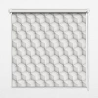 INNENROLLO - Fensterrollo - Rollo - 60x40 cm - 3D-Würfel - Weiß, Kunststoff (60/140/0.5cm) - TULUP