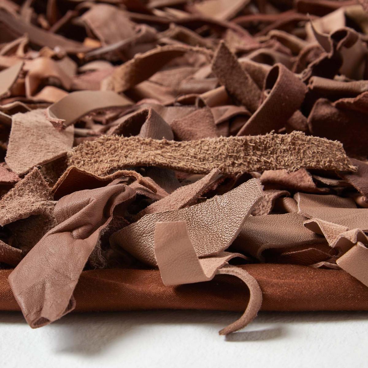 SHAGGY-TEPPICH Dallas rund 150 cm - Cognac, Leder (150/150cm) - Homescapes
