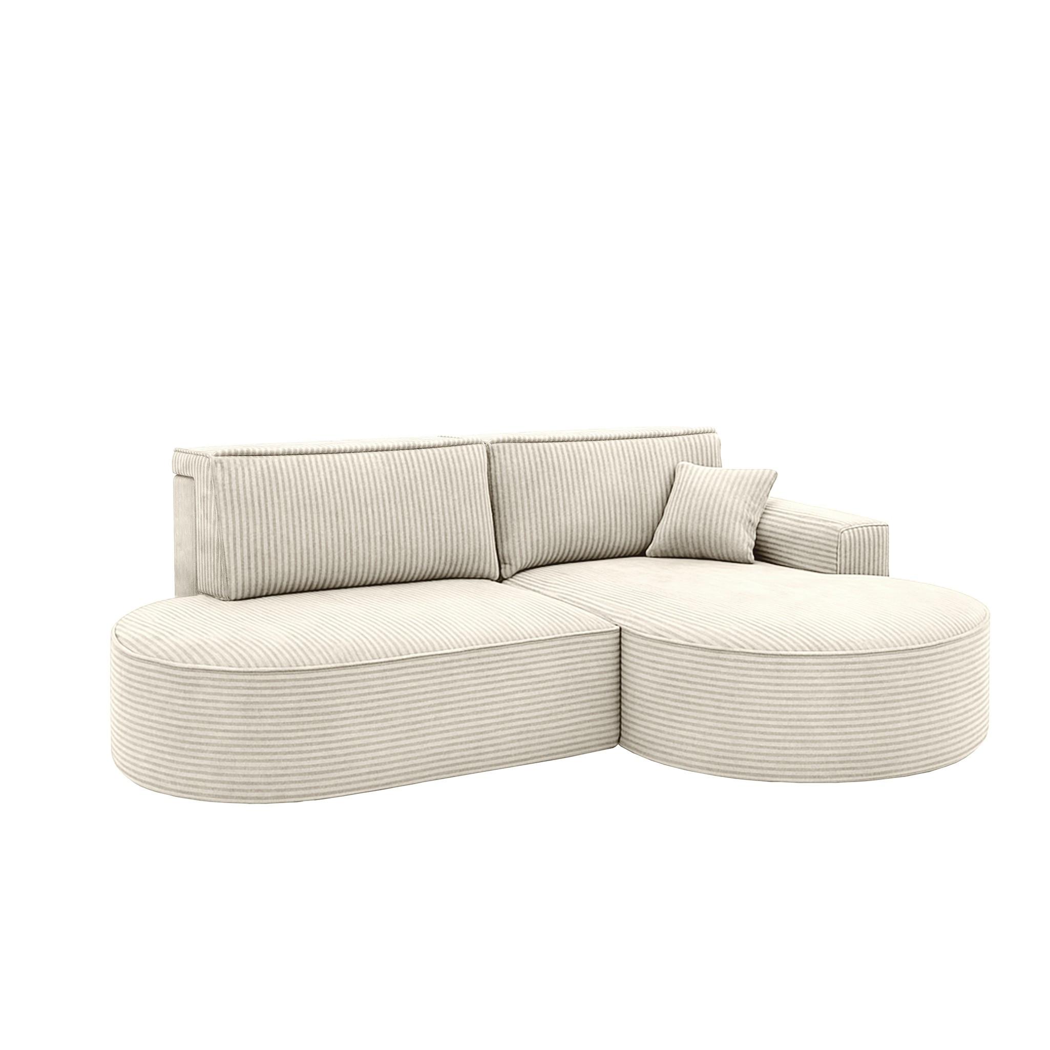 ECKSOFA Venedig Mit Schlaffunktion - Weiß, Holzwerkstoff/Textil (278/179cm) - Fun Möbel