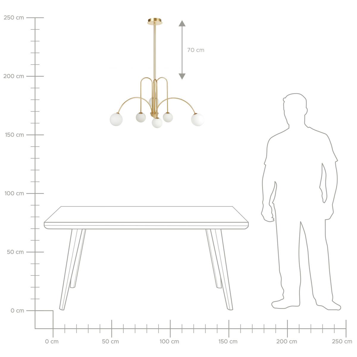 KRONLEUCHTER Forbes 80/80/80 cm - Goldfarben, Metall (80/80/80cm) - Beliani