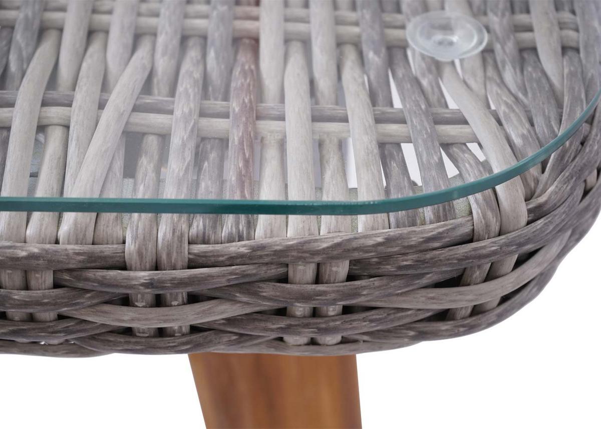 POLY-RATTAN ESSTISCH rechteck Grau, Braun - Braun/Grau, Holz (90/150/78cm) - MCW