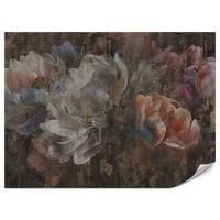 FOTOTAPETE für Esszimmer Gemalte Blumen Abstrakte Pfingstrosen Vintage 200x140 - Multicolor, Papier (200/140cm) - Muralo