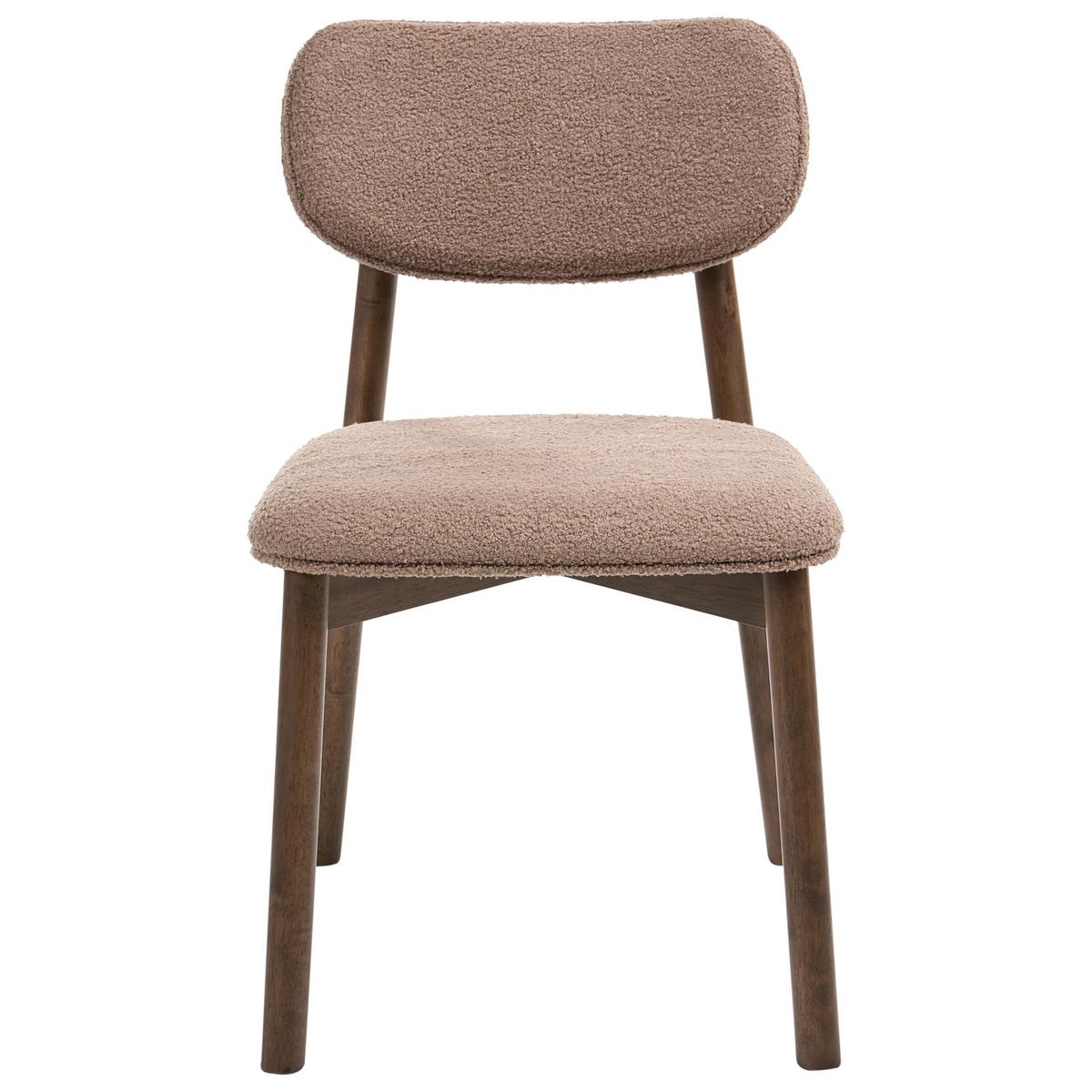 ESSZIMMERSTUHL 2er-Set Bouclé Braun/Taupe Mills - Taupe, Textil (50/80/58cm) - Beliani