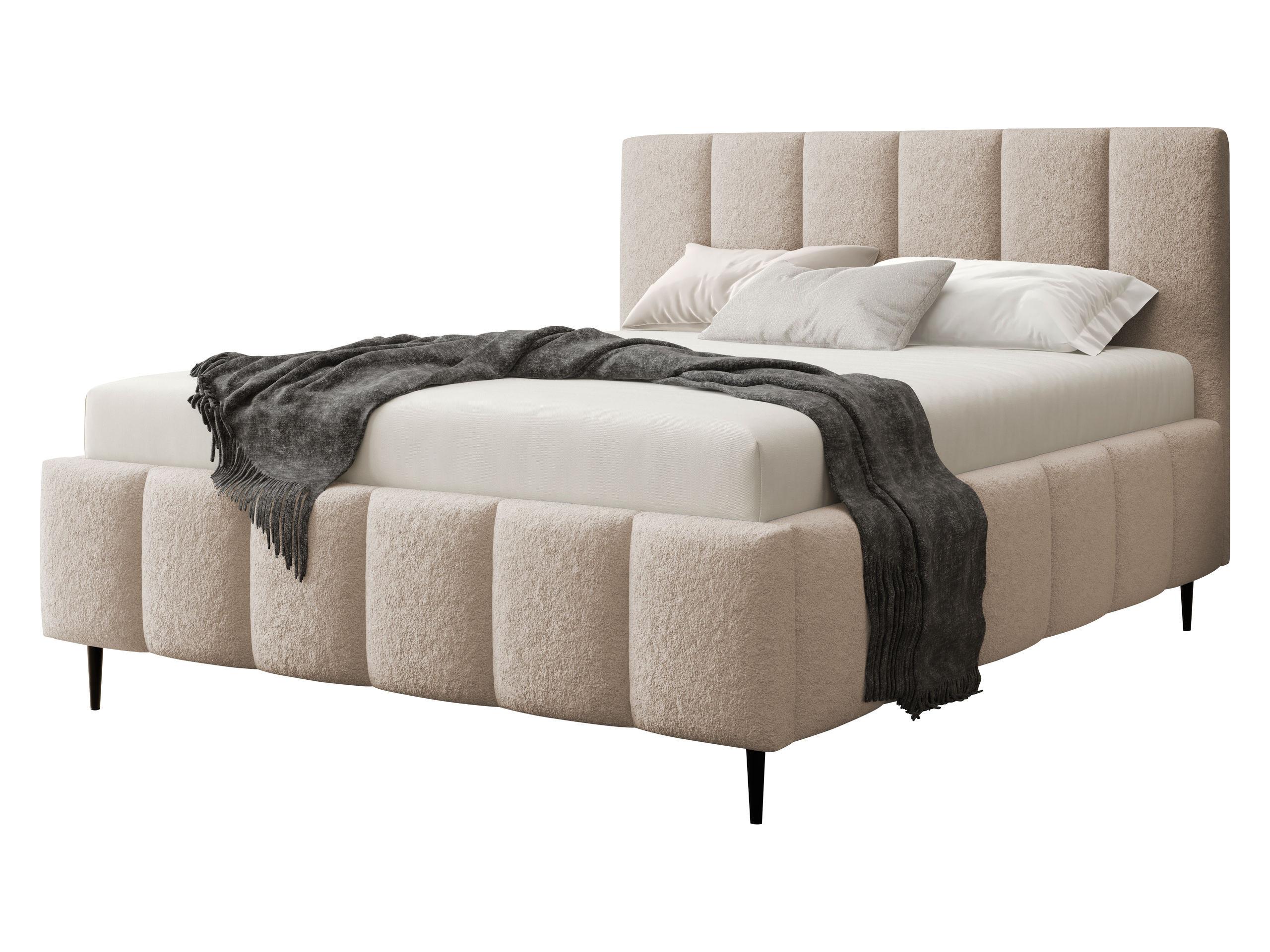 POLSTERBETT Lunaro Leg - Beige/Schwarz, Holz/Textil (160/200cm) - MIRJAN24
