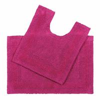 BADGARNITUR 2-tlg. Badematte & WC-Vorleger, 100% Baumwolle - Magenta, Textil (80/50cm) - Homescapes