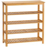 SCHUHREGAL, Schuhständer mit 5 Ebenen, Schuh-Organizer für max. 20 Paar Schuhe - Naturfarben, Holz (29/82/80cm) - HOMCOM