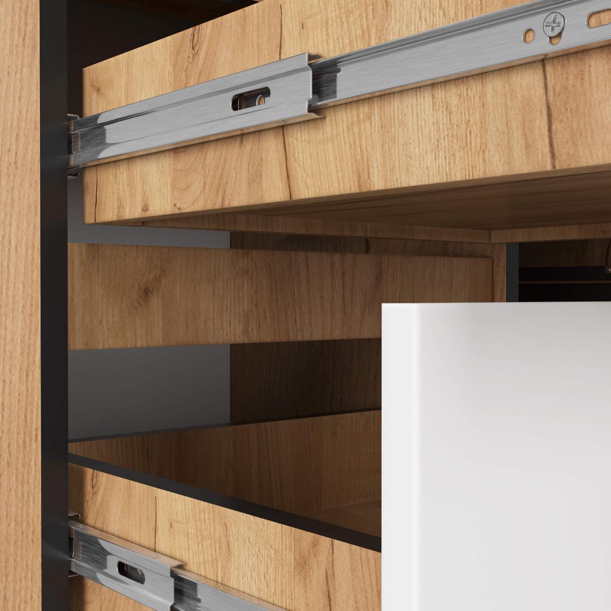 SCHREIBTISCH Eiche Craft, Weiß 77/155/85 - Weiß, Holzwerkstoff (98/52/77cm) - RAUMHIRSCH FURNITURE