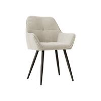 STUHL 2er-Set Archon (2 Stück) - Schwarz/Naturfarben, Textil/Metall (64/86/61cm) - MIRJAN24