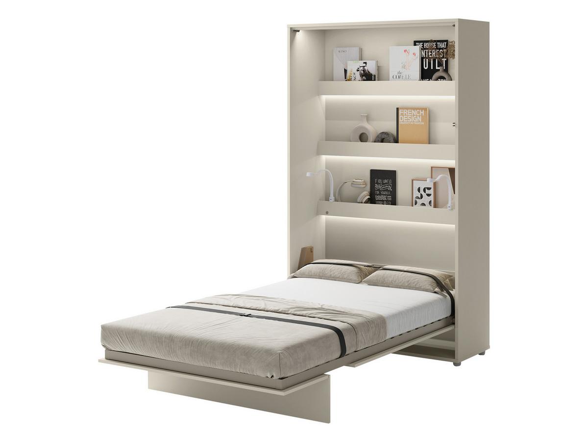 SCHRANKBETT Bed-Concept BC-02 120x200 mit zwei LED-Lampe - Kaschmir/Grau, Holz/Holzwerkstoff (120/200cm) - MIRJAN24