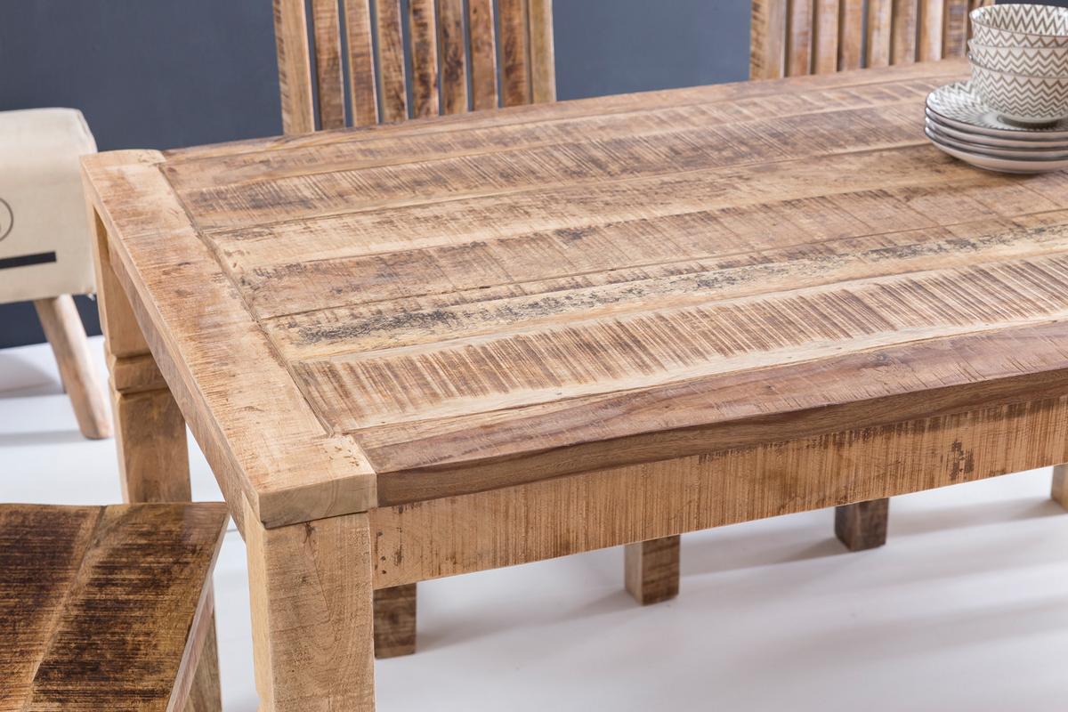 ESSZIMMERTISCH – Rechteckig Mango Massivholz 120x76x70 cm Landhaus - Braun, Holz (120/70/76cm) - KADIMA DESIGN