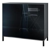 KOMMODE Skadu Schwarz Hochglanz - Schwarz Hochglanz, Holzwerkstoff (92.5/83.5/35cm) - Vladon