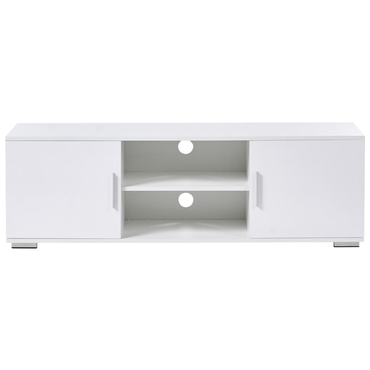 TV-MÖBEL Weiß Chilliwack - Dunkelgrau/Weiß, Holzwerkstoff (140/42/40cm) - Beliani