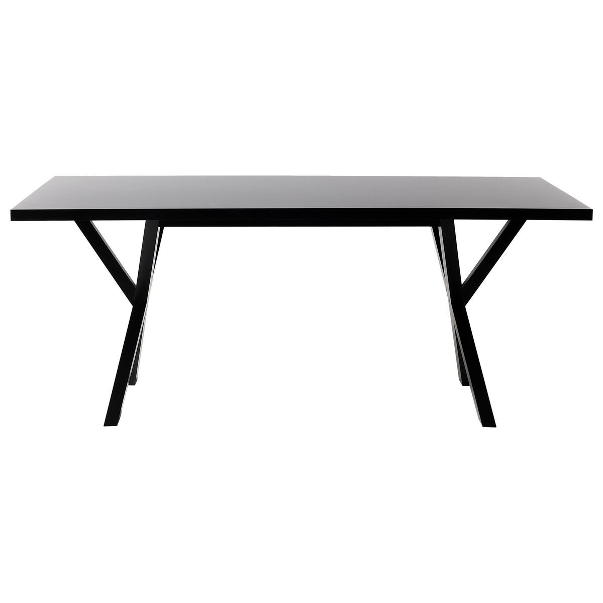 ESSTISCH 180/100/75 cm Schwarz Rechteckig Lisala - Schwarz, Holzwerkstoff (180/100/75cm) - Beliani