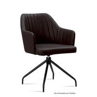 ARMLEHNSTUHL drehbar (8er-Set) Dorena 58x81x60 Schwarz/Espresso - Dunkelbraun/Schwarz, Kunststoff (60/81/58cm) - 58aufmkessel