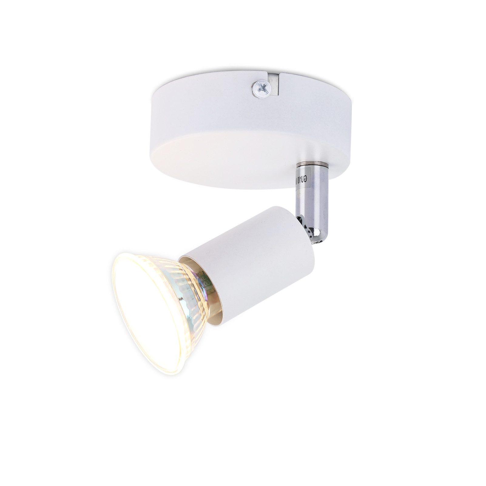DECKENSTRAHLER Flensburg 1-flammig 8/8/10 cm - Weiß, Metall (8/8/10cm) - Nettlife