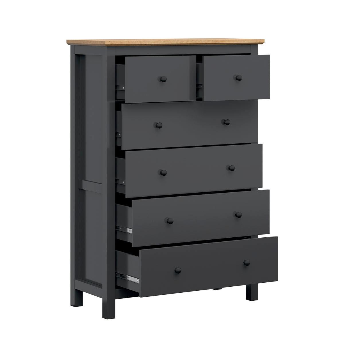 KOMMODE Duck Anthrazitgrau und Holz - Grau, Holzwerkstoff (101/145/44cm) - Petits-meubles