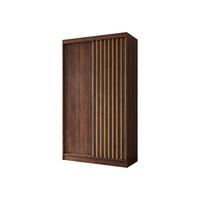 SCHWEBETÜRENSCHRANK LAMELLO 120/216/61 cm Modern Kleiderschrank 2-türig Nussbaumfarben - Nussbaumfarben, Holzwerkstoff (120/216/61cm) - MASSENO