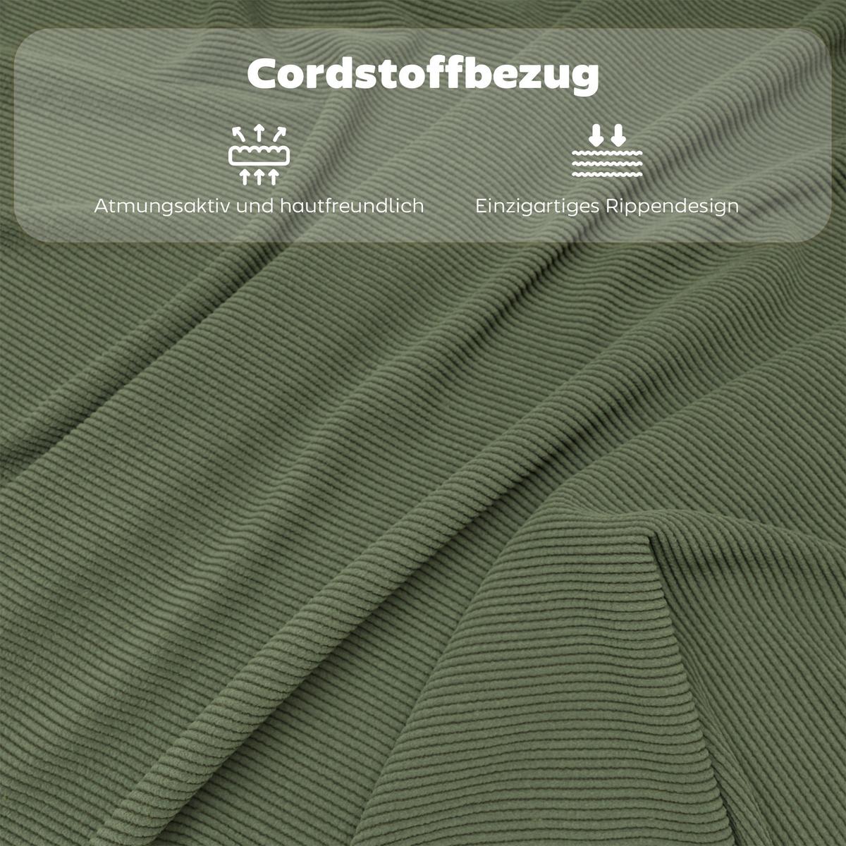 KLAPPSTUHL 4er Set Polyester Stahl Grün - Silberfarben/Grün, Textil/Metall (45/82/48.5cm) - HOMCOM