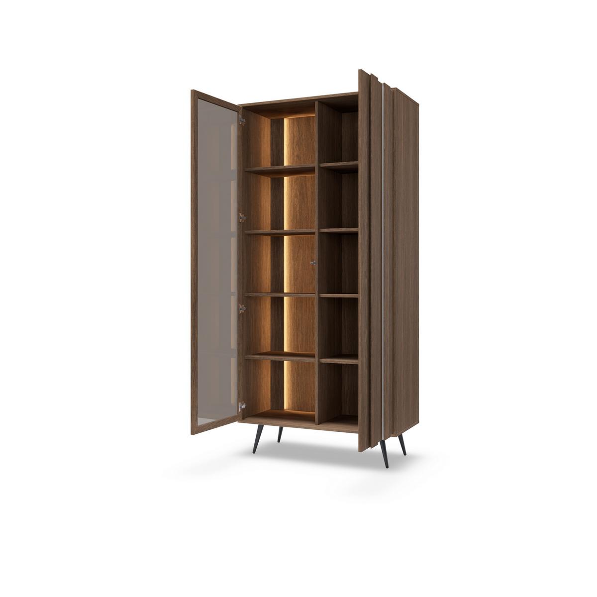 VITRINE DAVANTI 196,4 / 93,5 cm in Eichefarben - Eichefarben, Holzwerkstoff (93.5/196.4/40cm) - MASSENO