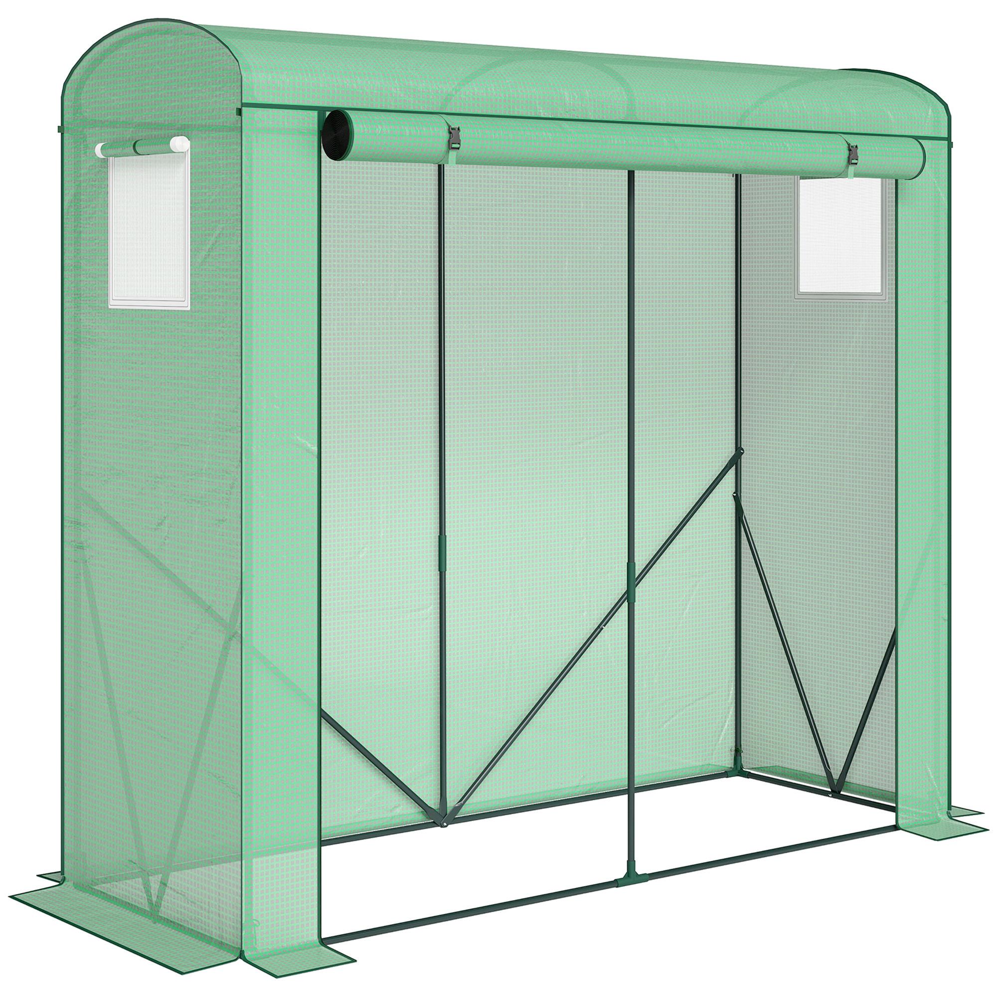 GEWÄCHSHAUS mit Netzfenster 200/75/188 cm - Grün, Metall (75/188/200cm) - Outsunny