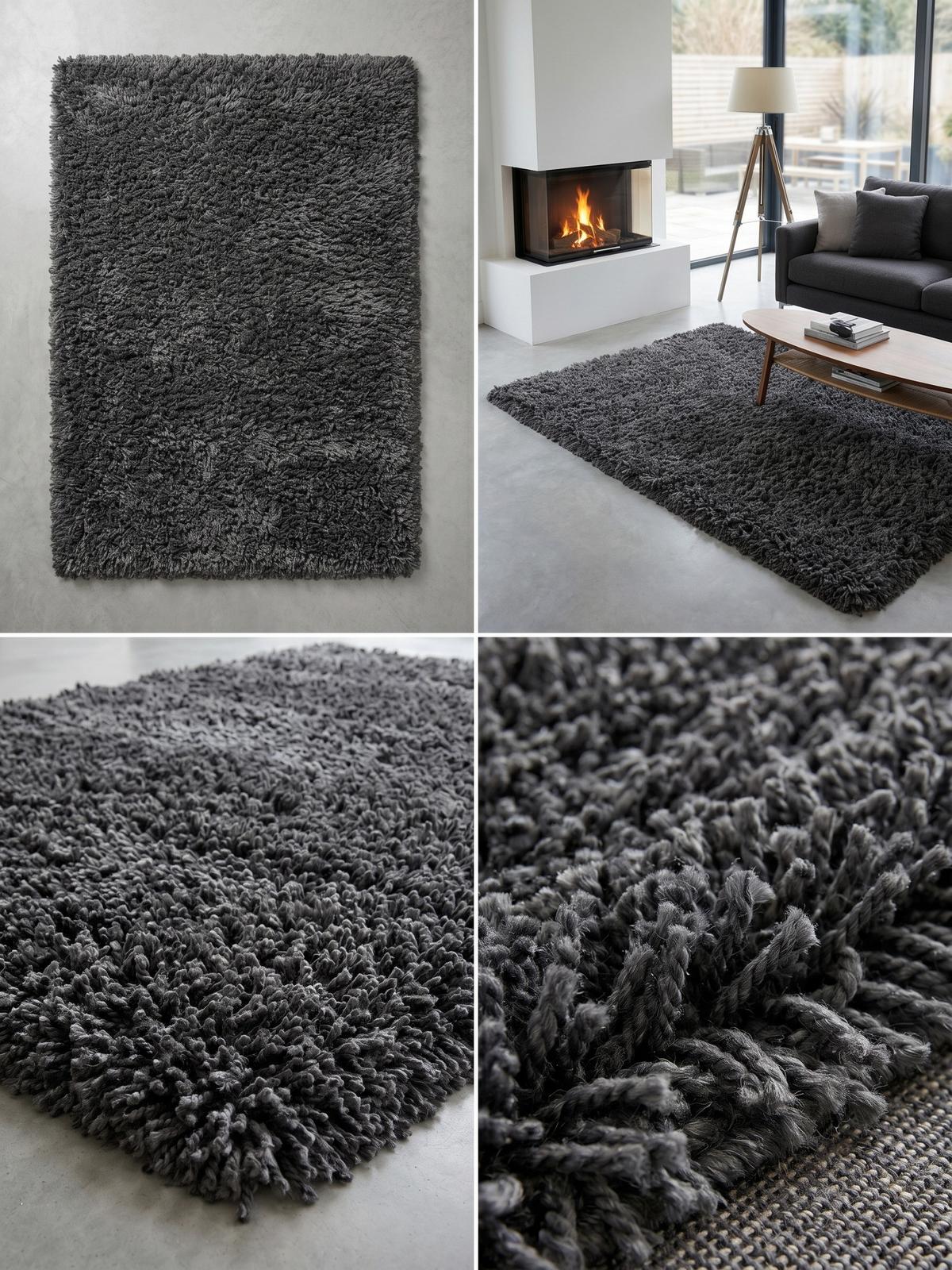 HOCHFLORTEPPICH RHEIN, einfarbig, aus Polypropylen, Grau, 80 x 250 cm - Grau, Textil (250/80cm) - KADIMA DESIGN