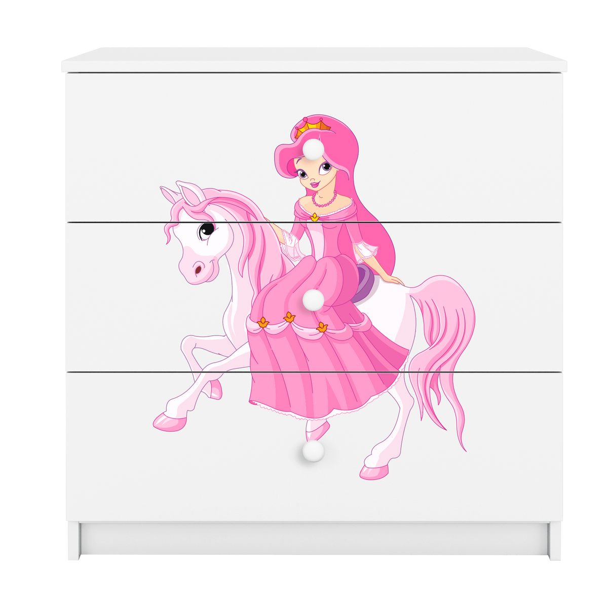 KOMMODE Babydreams Prinzessin zu Pferd 81/81/41 - Weiß, Holzwerkstoff (81/81/41cm) - RAUMHIRSCH FURNITURE