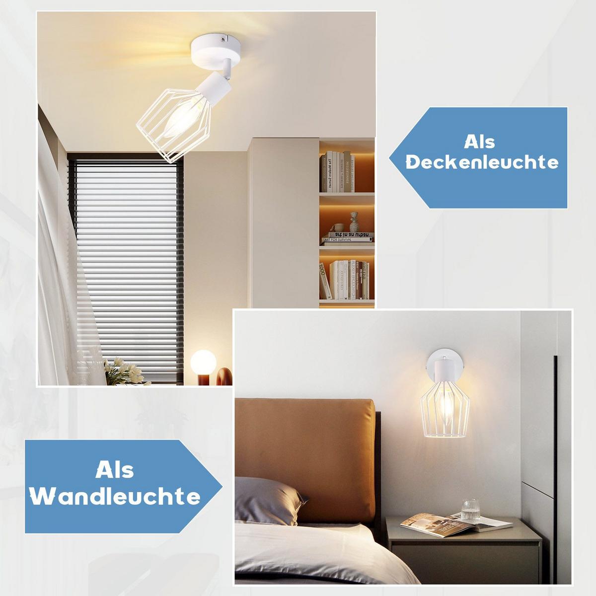 DECKENSTRAHLER Franziska 1-flammig 8/10/10 cm - Weiß, Metall (8/10/10cm) - Nettlife