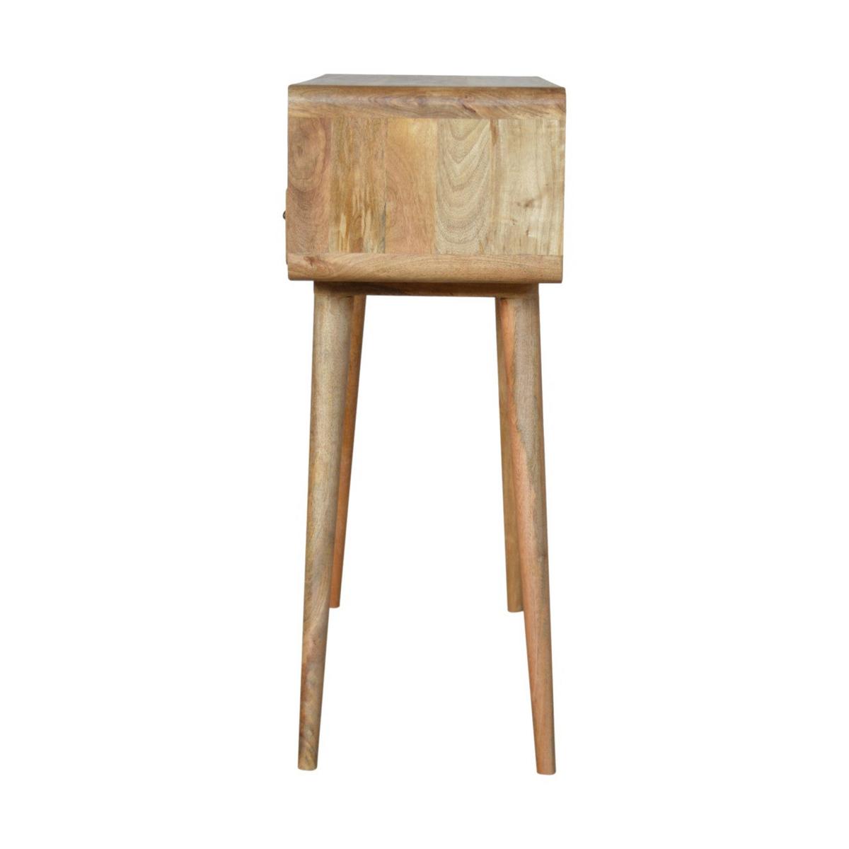 KONSOLE-TISCH in Eichen-Finish, 2 Schublades, 1 Offenes Fach, Beige - Messingfarben/Braun, Holz/Metall (35/90/90cm) - Artisan Furniture
