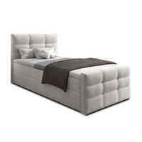 BOXBETT ARGENTARO 100x200 cm mit Bettkasten und Matratze - Beige + TOPPER - Beige/Schwarz, Holz/Holzwerkstoff (100/200cm) - AX Living