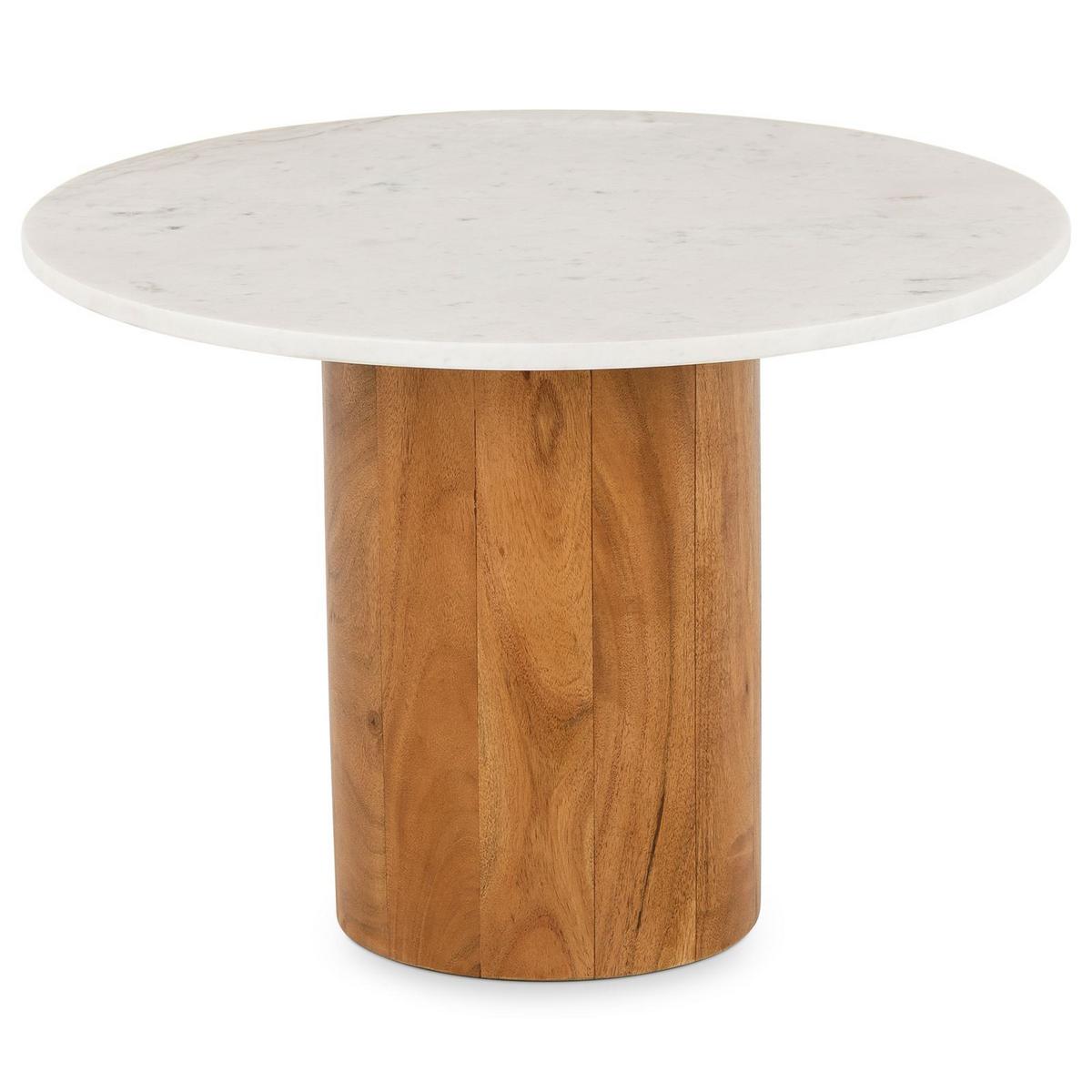 COUCHTISCH YAMUNA weiß/natur - Weiß/Naturfarben, Holz/Naturmaterialen (60/60/42cm) - IDIMEX