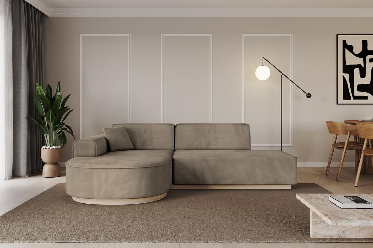 ECKSOFA Ottomane Links ARRIO-L1 - 243x171x83 cm Braun - Braun, Holzwerkstoff/Textil (243/171cm) - ALTDECOR