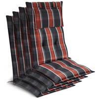 HOCHLEHNER Highlux HL 120x52x7cm Grau-Orange-Weiß-Kariert (4tlg) - Orange, Textil (52/120cm) - Beautissu 