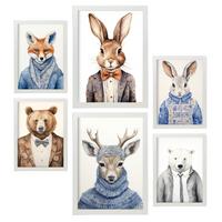 POSTER Set Mit 6 Kleider A3 & A4 Weißer Rahmen - Weiß, Papier (29/3cm) - Nacnic