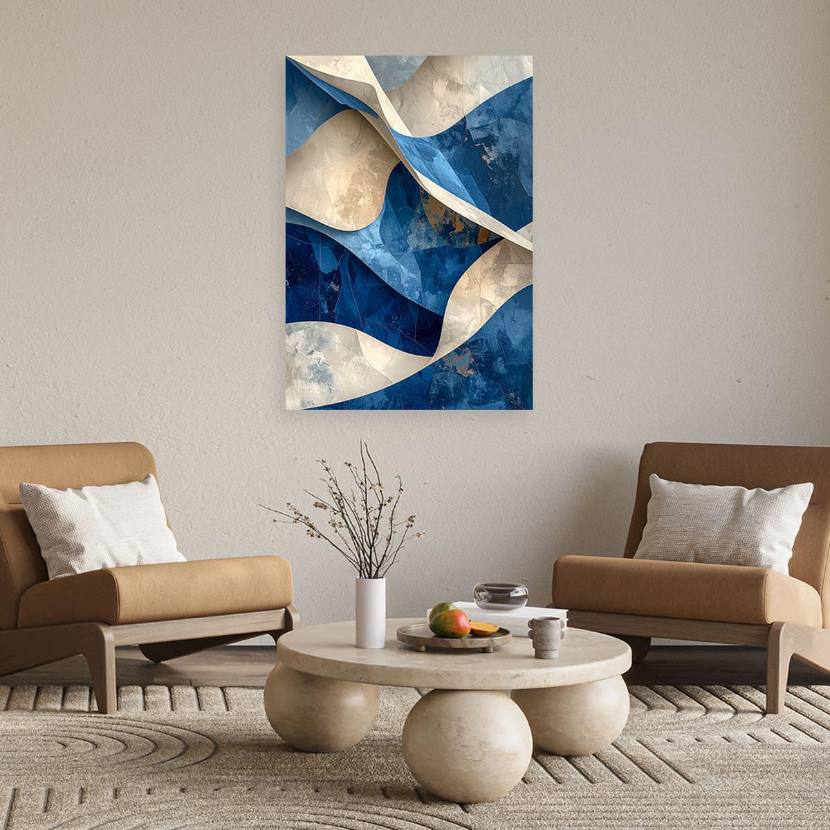 LEINWANDBILD Abstraktion 40x60cm - Blau, Textil (40/60cm) - Feeby