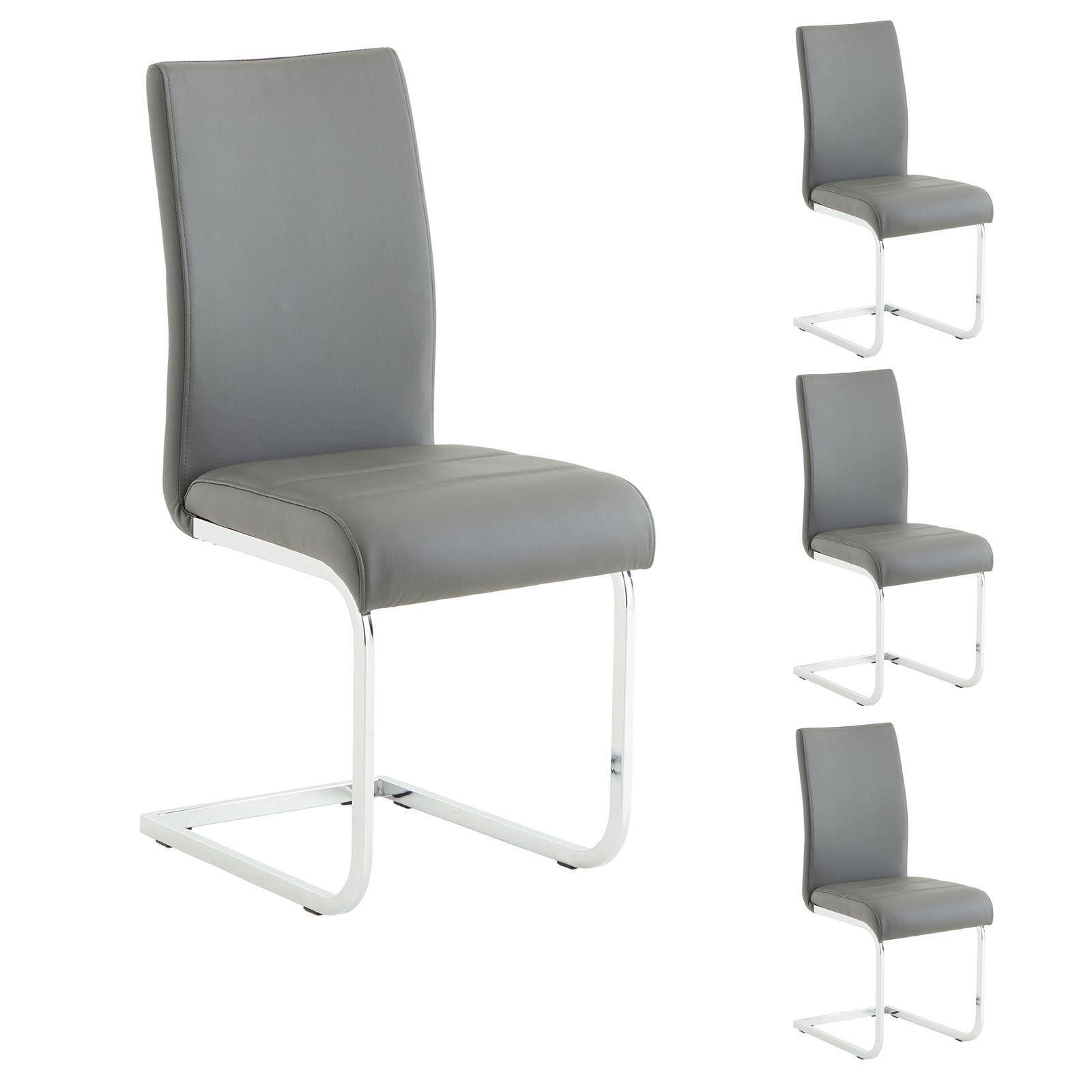 SCHWINGSTUHL LETICIA 4er-Set grau - Grau, Textil/Metall (42/96/57cm) - IDIMEX